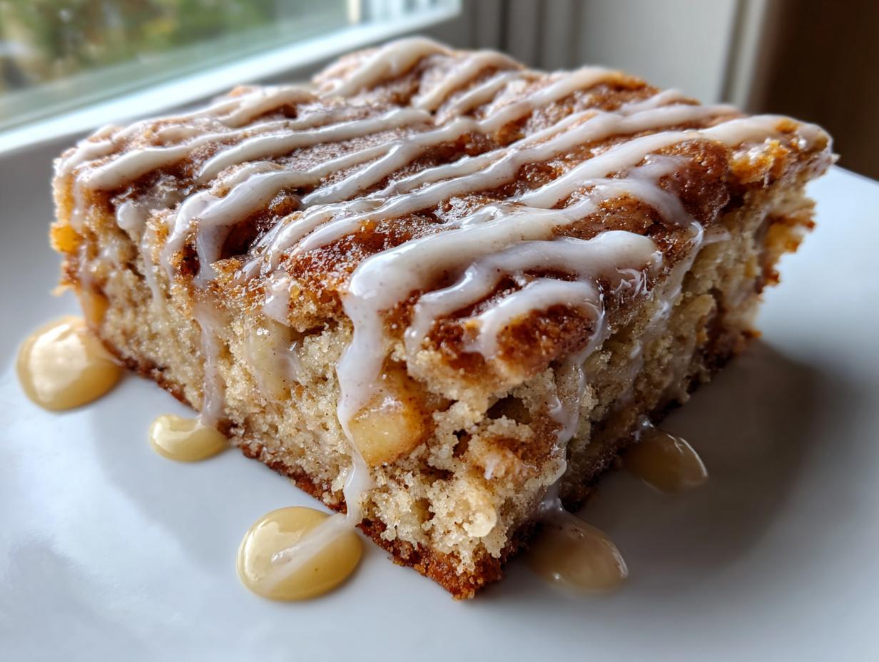 Soft Baked Apple Squares with Cinnamon Glaze - detail 2