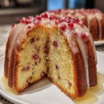 Vanilla Pomegranate Cake with Glaze (Festive & Bright)