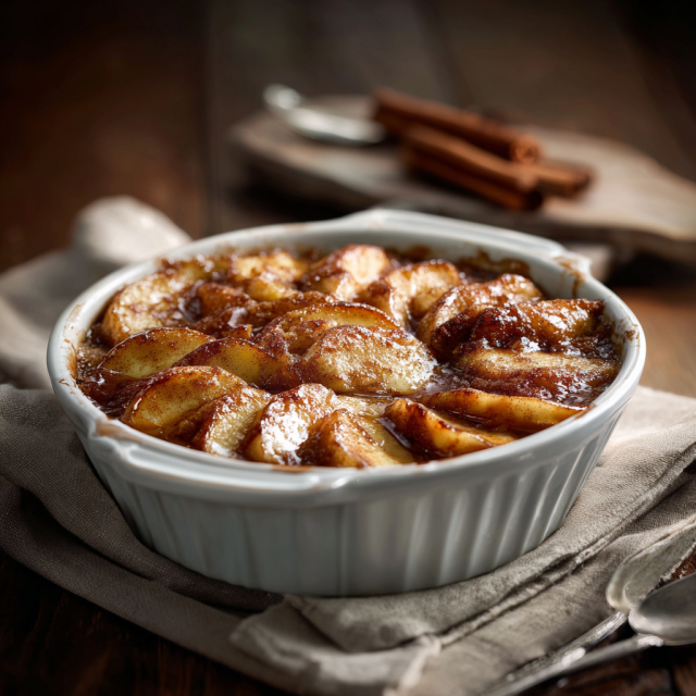 Apple cinnamon cobbler served warm