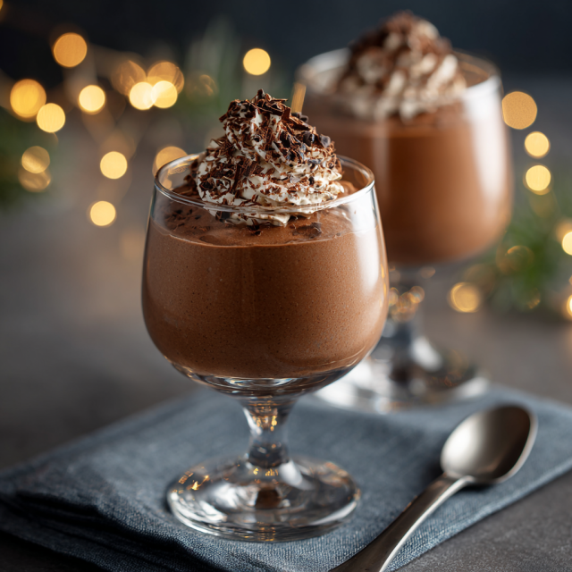 Chocolate cottage cheese mousse dessert