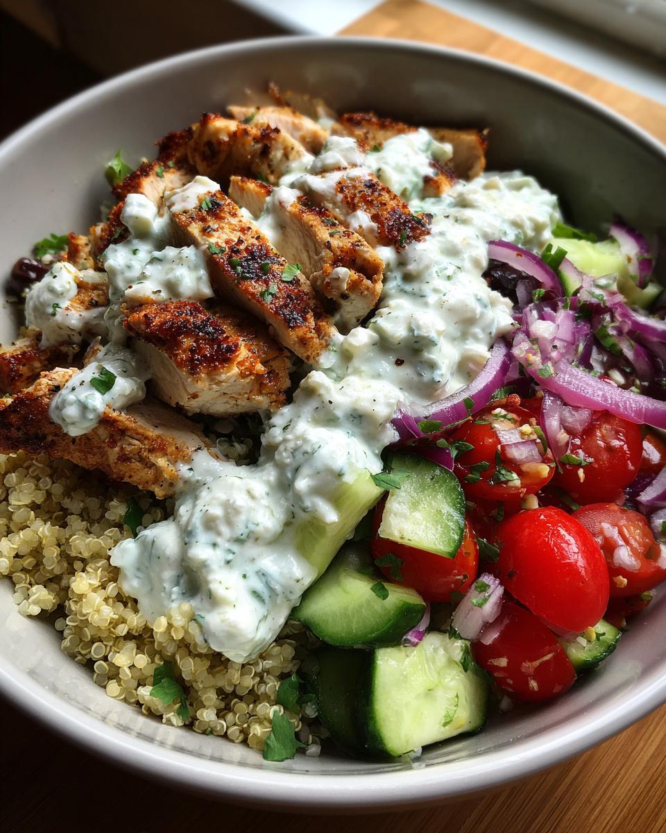Greek Chicken Bowl with Homemade Tzatziki - detail 1