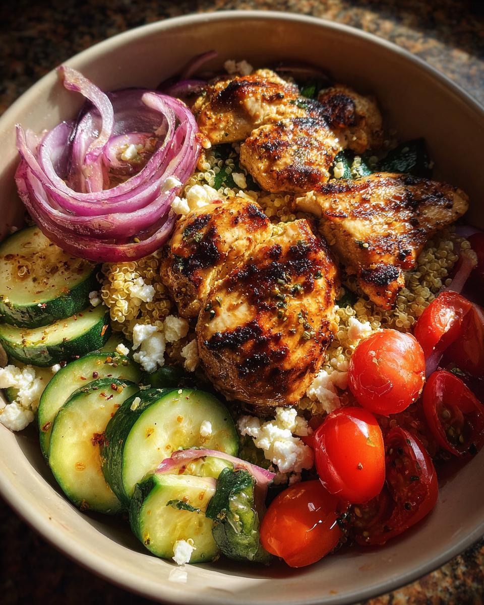 Lemon Garlic Greek Chicken Bowl with Fresh Veggies - detail 1