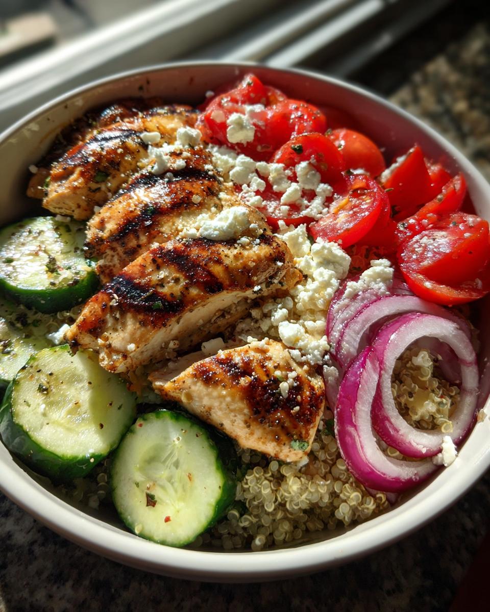 Lemon Garlic Greek Chicken Bowl with Fresh Veggies - detail 2