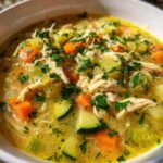 Simple Lemony Chicken Soup with Spring Veggies