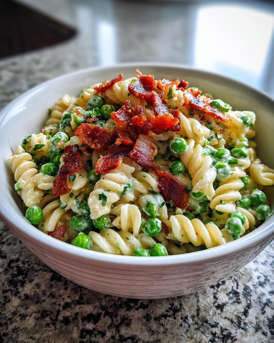 Bacon Pea Pasta Salad - detail 1