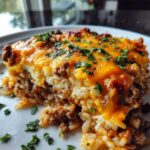 Cheesy Ground Beef and Rice Casserole