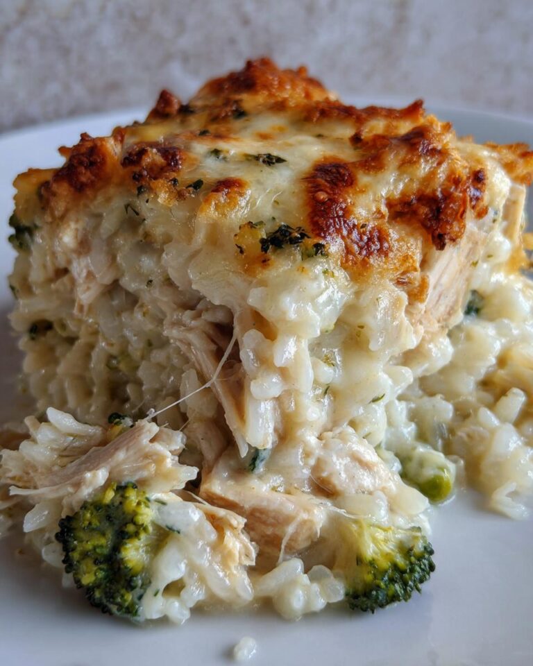 Chicken Alfredo Rice Bake