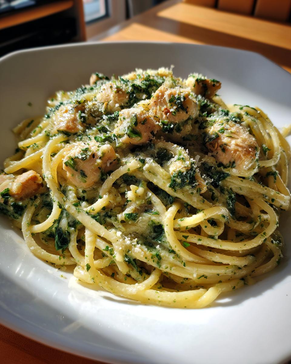 Chicken Spinach Cream Sauce Pasta - detail 2