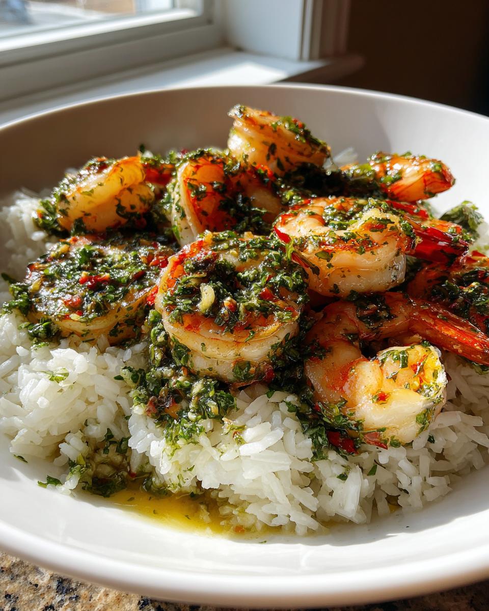 Chimichurri Shrimp with Rice - detail 2
