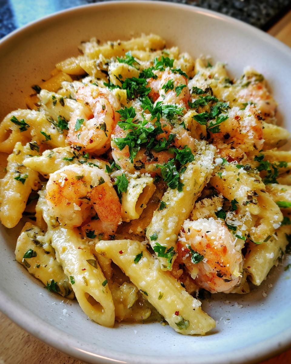 Creamy Garlic Shrimp Pasta Bake - detail 2