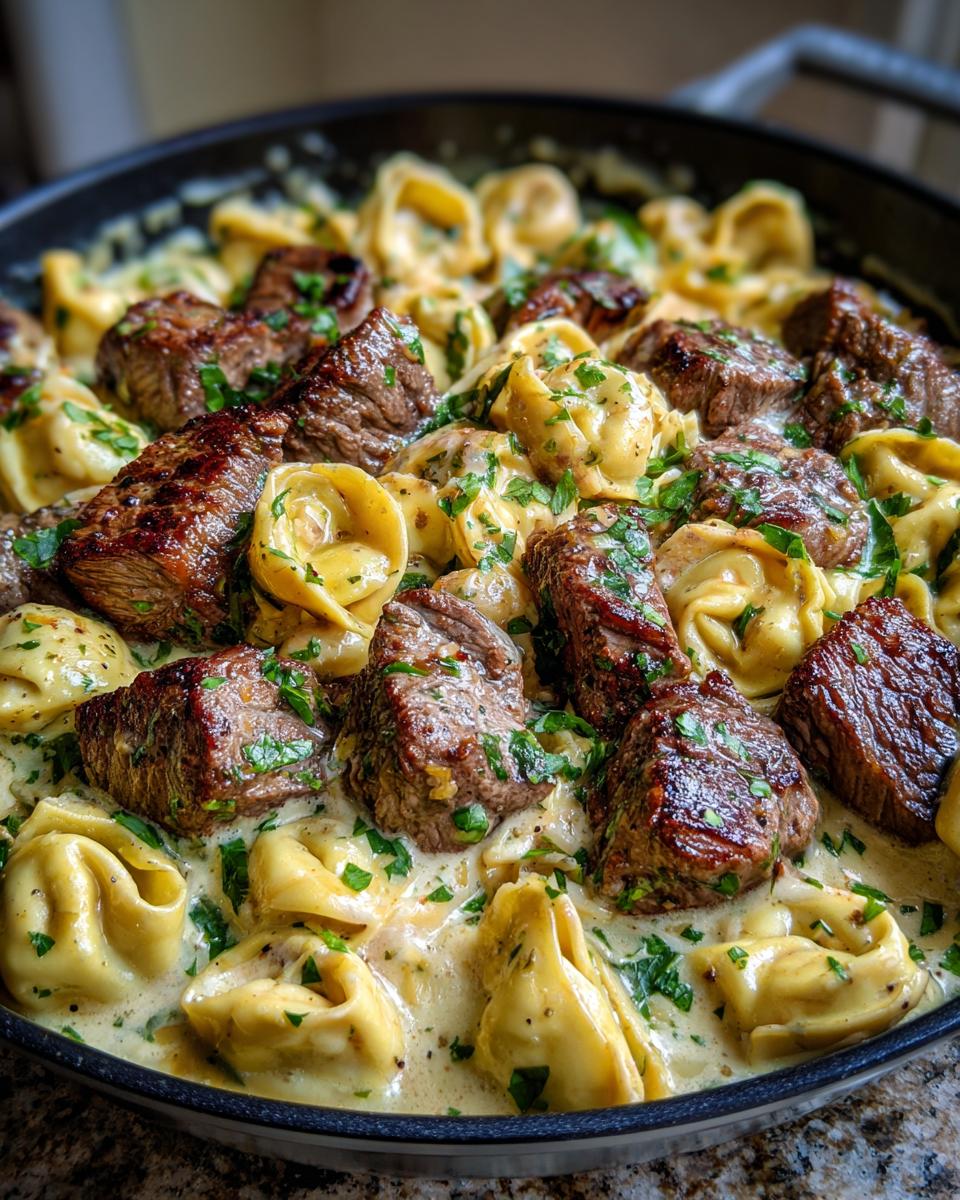 Garlic Steak Bites and Tortellini Skillet - detail 2