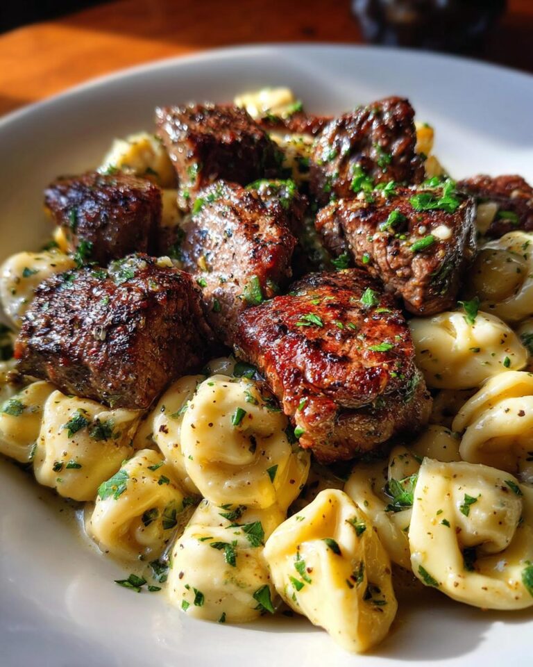 Garlic Steak Bites and Tortellini Skillet