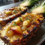 Grilled Pineapple Boats with Peaches
