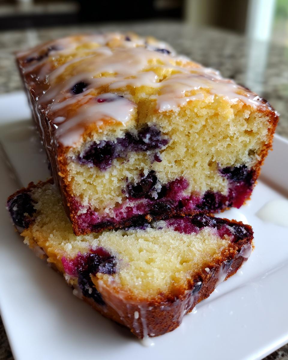 Lemon Blueberry Bread with Glaze - detail 1