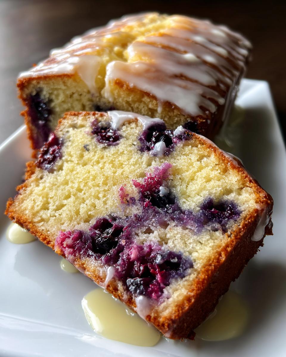 Lemon Blueberry Bread with Glaze - detail 2