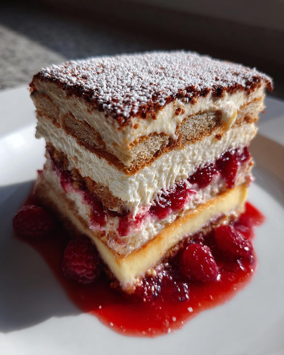 Raspberry Mascarpone Tiramisu (Ladyfingers) - detail 1