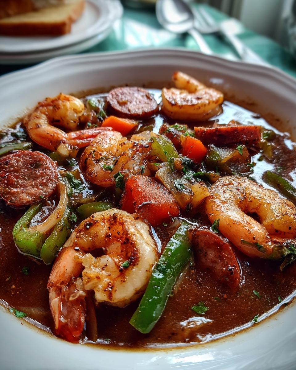 Shrimp and Sausage Gumbo - detail 1