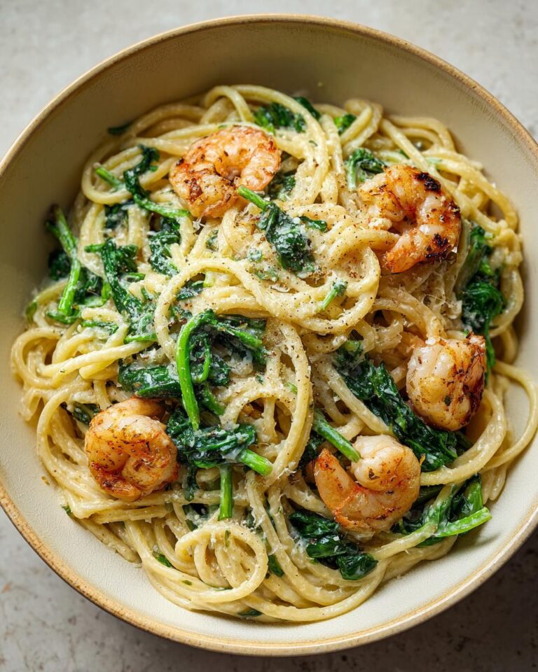 Shrimp and Spinach Creamy Pasta