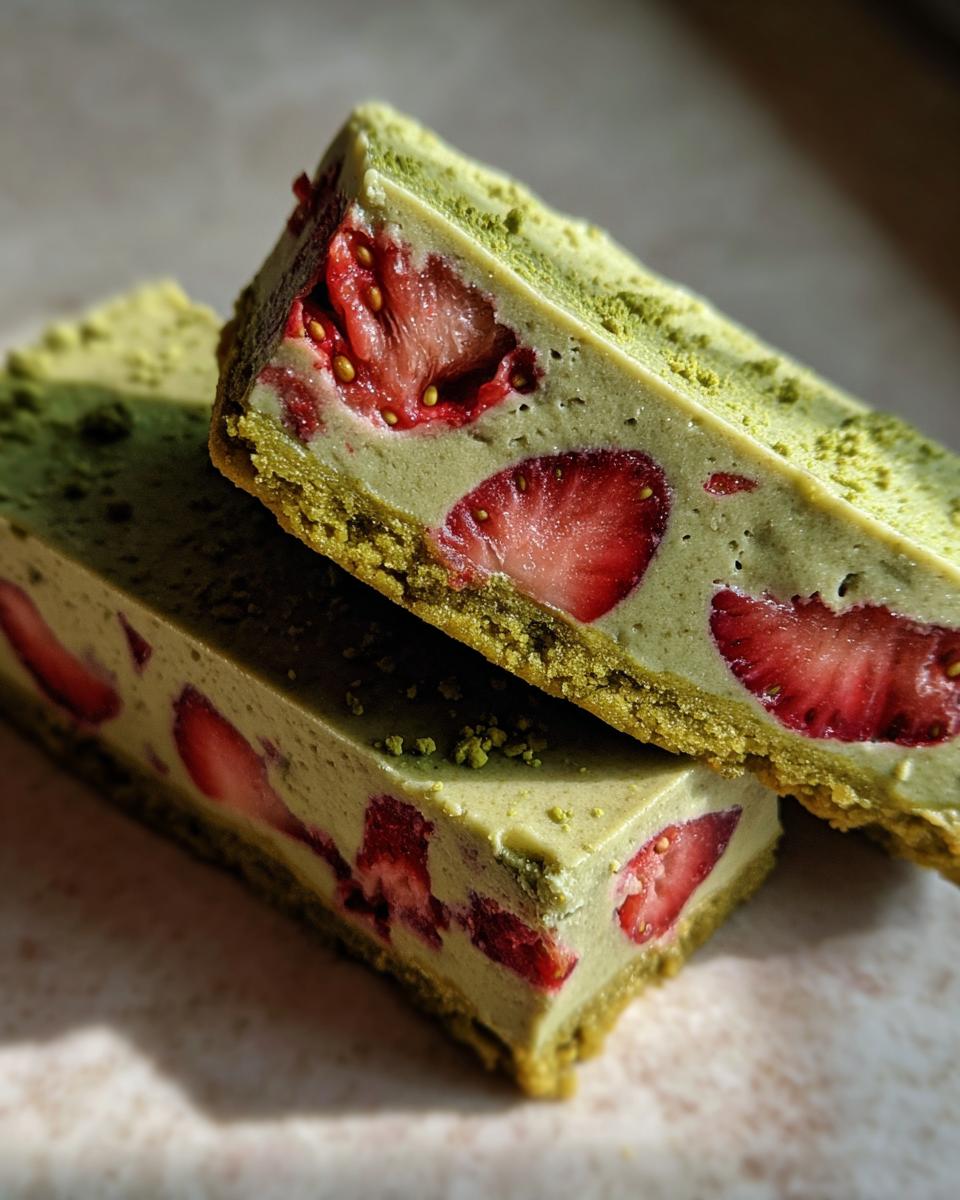 Strawberry Matcha Bars - detail 1