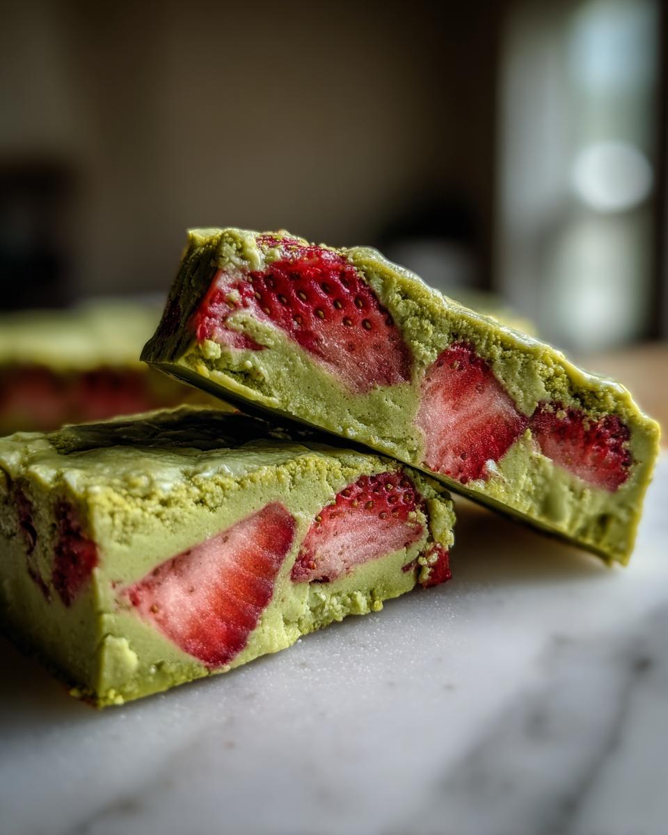 Strawberry Matcha Bars - detail 2