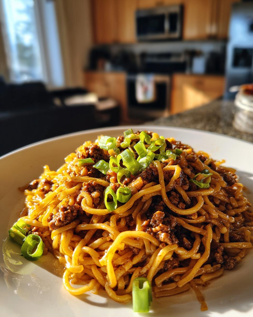 Mongolian Ground Beef Noodles - detail 1